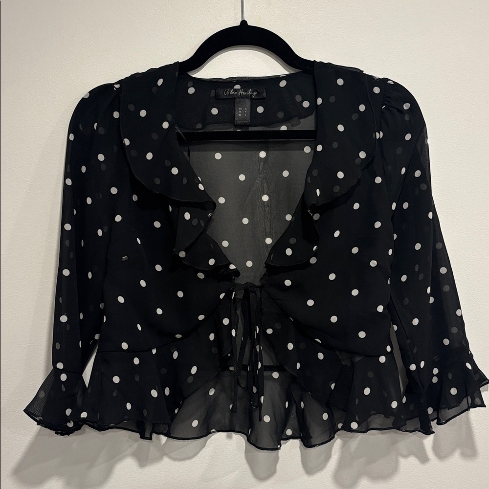 Urban Heritage Black and White Sheer Top